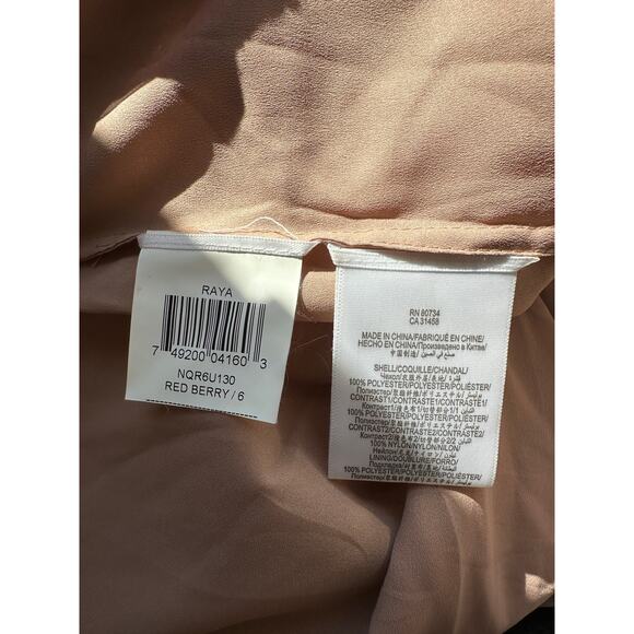 BCBGMAXAZRIA Raya Red Sleeveless Chevron Pleated Lace Dress 6 - Picture 10 of 16